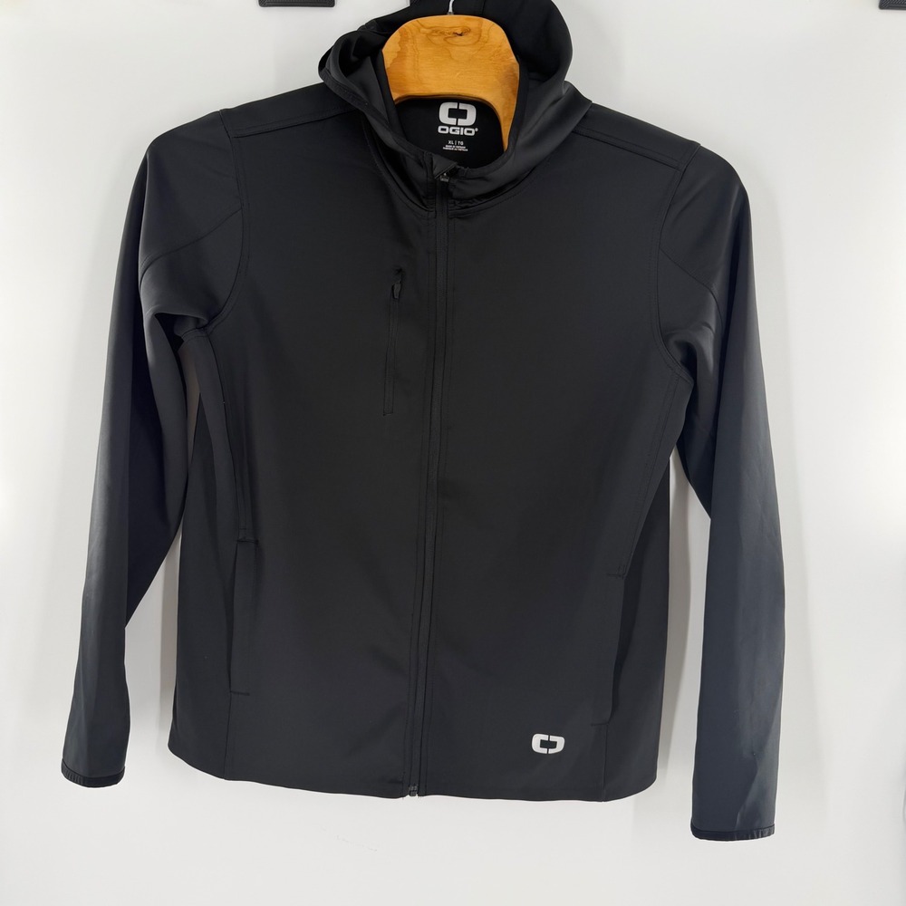 OGIO Endurance Mens XL Black Full Zip Softshell Hooded Jacket OE728